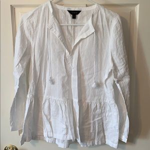 Jcrew white peplum blouse
